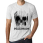 Mens Vintage Tee Shirt Graphic T Shirt Skull Pessimism Vintage White - Vintage White / Xs / Cotton - T-Shirt
