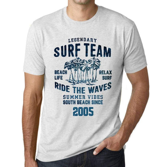 Mens Vintage Tee Shirt Graphic T Shirt Surf Team 2005 Vintage White - Vintage White / Xs / Cotton - T-Shirt