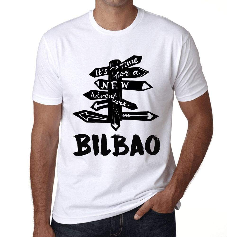 Mens Vintage Tee Shirt Graphic T Shirt Time For New Advantures Bilbao White - White / Xs / Cotton - T-Shirt