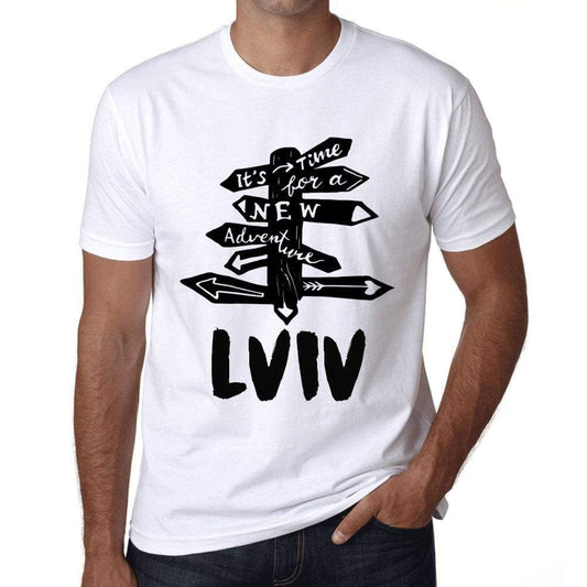 Mens Vintage Tee Shirt Graphic T Shirt Time For New Advantures Lviv White - White / Xs / Cotton - T-Shirt