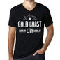 Mens Vintage Tee Shirt Graphic V-Neck T Shirt Live It Love It Gold Coast Deep Black - Black / S / Cotton - T-Shirt
