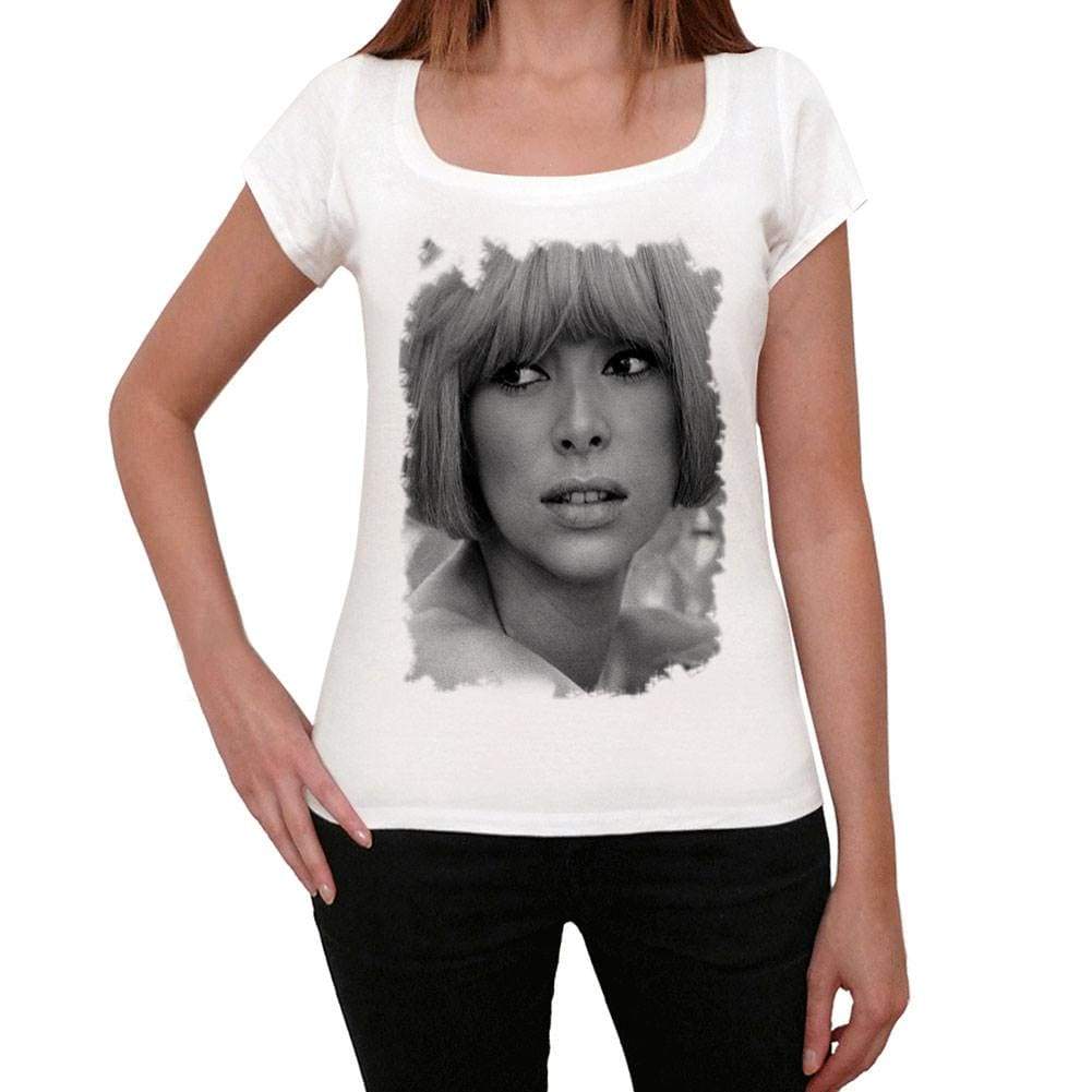 Mireille Darc Womens T-Shirt White Birthday Gift 00514 - White / Xs - Casual