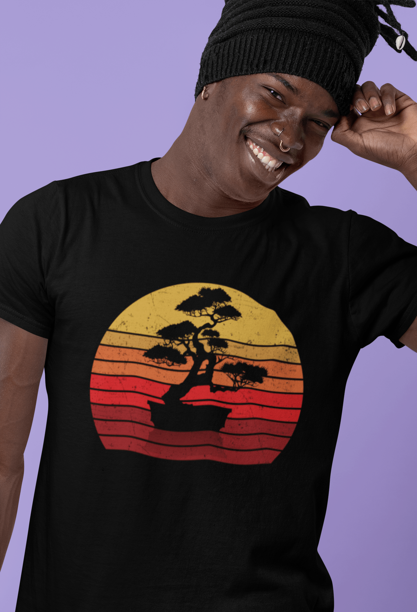 ULTRABASIC Men's Vintage T-Shirt Retro Bonsai Tree