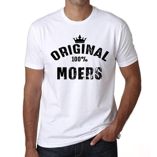 Moers 100% German City White Mens Short Sleeve Round Neck T-Shirt 00001 - Casual