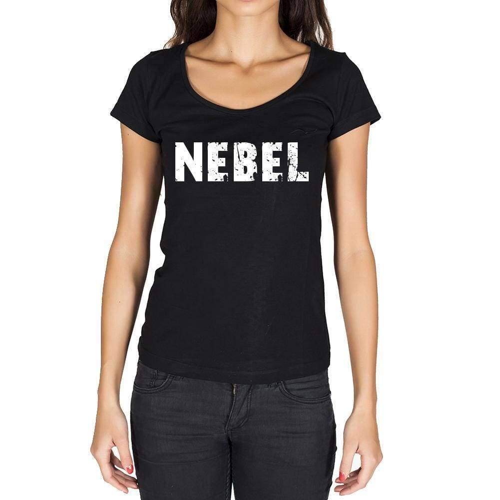 Nebel German Cities Black Womens Short Sleeve Round Neck T-Shirt 00002 - Casual