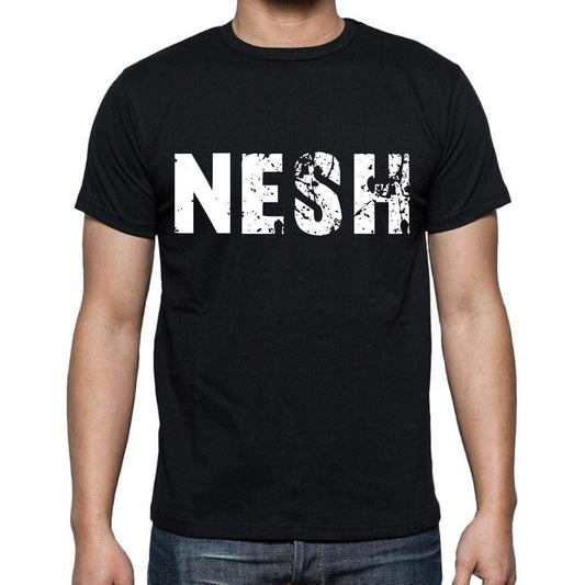 Nesh Mens Short Sleeve Round Neck T-Shirt 4 Letters Black - Casual