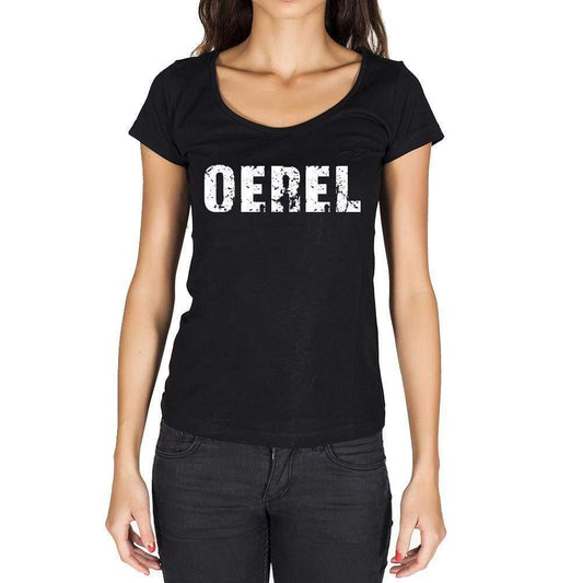 Oerel German Cities Black Womens Short Sleeve Round Neck T-Shirt 00002 - Casual