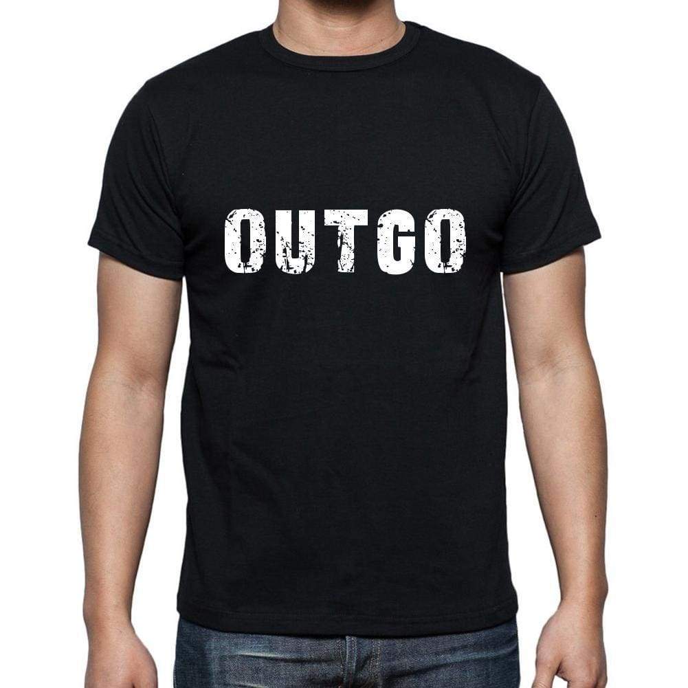 Outgo Mens Short Sleeve Round Neck T-Shirt 5 Letters Black Word 00006 - Casual