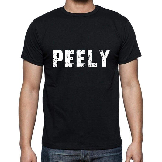 Peely Mens Short Sleeve Round Neck T-Shirt 5 Letters Black Word 00006 - Casual