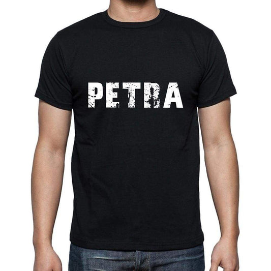 Petra Mens Short Sleeve Round Neck T-Shirt 5 Letters Black Word 00006 - Casual