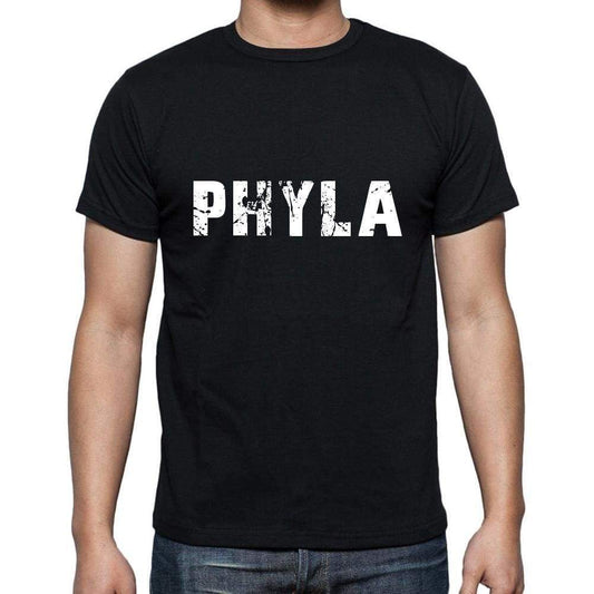 Phyla Mens Short Sleeve Round Neck T-Shirt 5 Letters Black Word 00006 - Casual