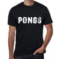 Pongs Mens Retro T Shirt Black Birthday Gift 00553 - Black / Xs - Casual