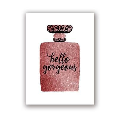 Fashion Wall Art Canvas Painting Lash Pink Glitter Prints Perfume Bottle Vogue Pictures Wold Map Poster Girls Room Home Decor