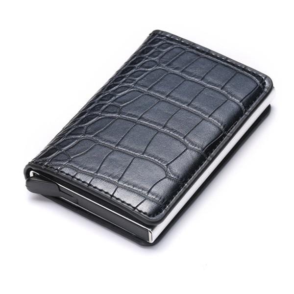 Business ID Credit Card Holder Men and Women Metal RFID Vintage Aluminium Box PU Leather Card Wallet Note Carb-Card Holder-Ultrabasic