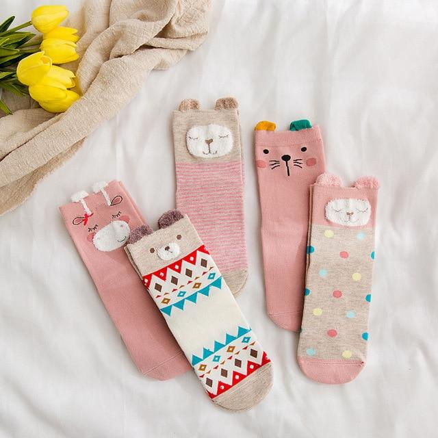 new Fashion Cartoon Cotton Socks Women Korean Kawaii Dog Print Women Cute Socks Casual Meias Funny Harajuku Socks For Women Girl