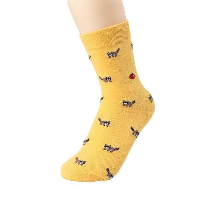 1 Pair Cute Small Animal Cartoon Socks Spring Autumn Cotton Casual Socks With Prints little piggy chausette femme