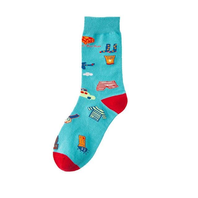 Autumn fashion street Harajuku style fun socks unisex fancy fruit animal art man cotton socks cute happy woman long socks meias