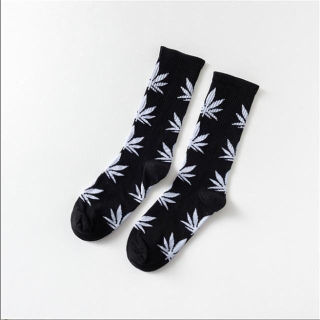 Moda Mulaya Funny Socks Women Comfortable High Quality Cotton Happy Hemp Leaf Maple Casual Long Weed Crew Sock Dress Harajuku