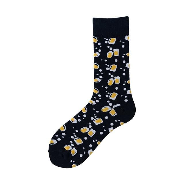 Novelty Happy Funny Men Graphic Socks Combed Cotton Omelette Frog Crazy Burger Salmon Corn Avocado Bird Fish Sock Christmas Gift