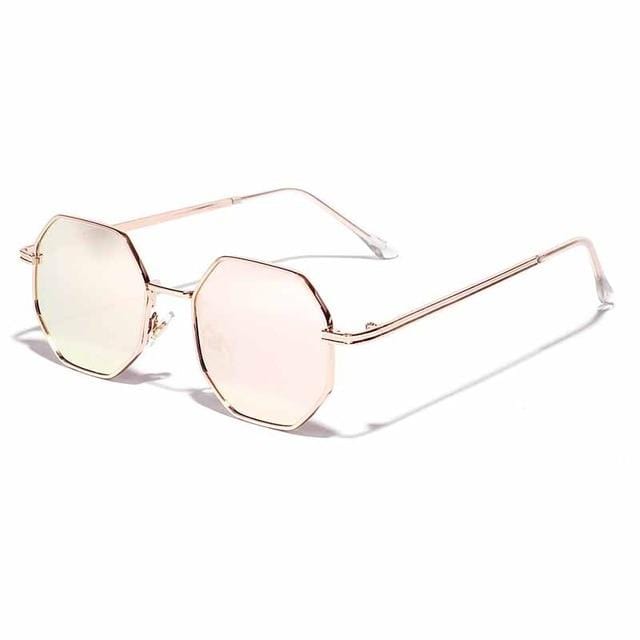 New Polygon Small Sunglasses Women Retro Round Metal Sun Glasses Men Brand Designer Hexagon Eyeglasses UV400