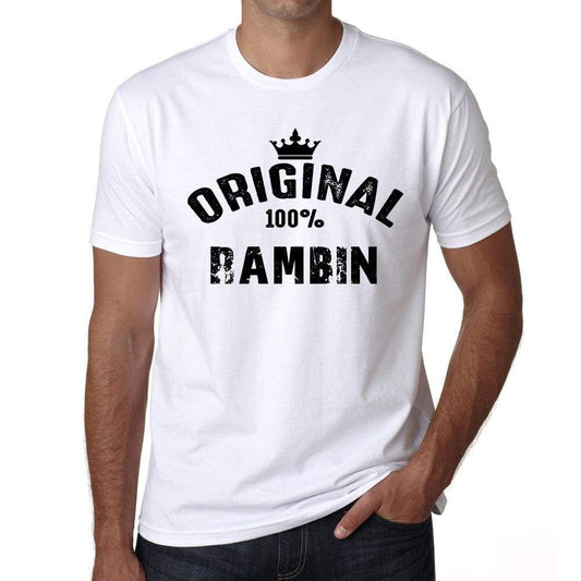 Rambin 100% German City White Mens Short Sleeve Round Neck T-Shirt 00001 - Casual
