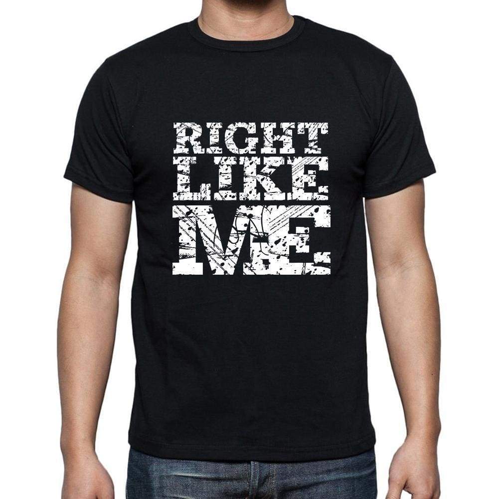 Right Like Me Black Mens Short Sleeve Round Neck T-Shirt 00055 - Black / S - Casual