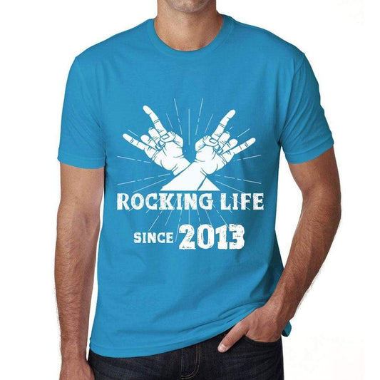 Rocking Life Since 2013 Mens T-Shirt Blue Birthday Gift 00421 - Blue / Xs - Casual