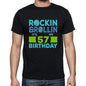 Rockin&rollin 57 Black Mens Short Sleeve Round Neck T-Shirt Gift T-Shirt 00340 - Black / S - Casual