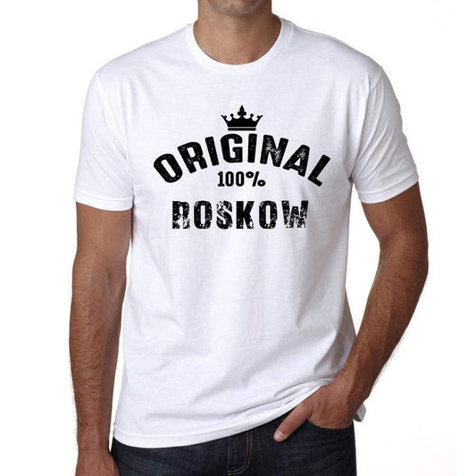 Roskow 100% German City White Mens Short Sleeve Round Neck T-Shirt 00001 - Casual