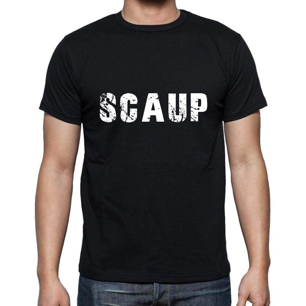 Scaup Mens Short Sleeve Round Neck T-Shirt 5 Letters Black Word 00006 - Casual