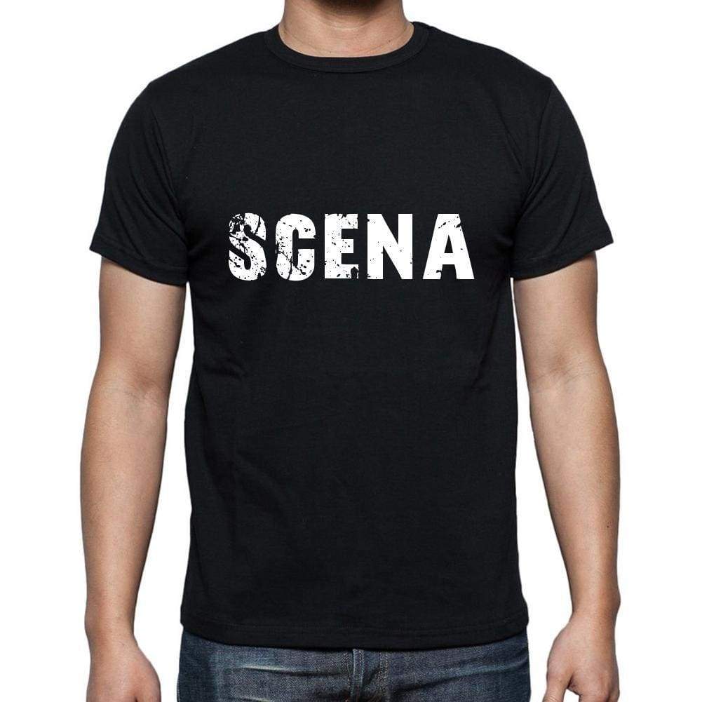 Scena Mens Short Sleeve Round Neck T-Shirt 5 Letters Black Word 00006 - Casual