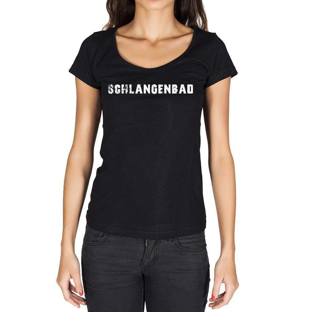 Schlangenbad German Cities Black Womens Short Sleeve Round Neck T-Shirt 00002 - Casual