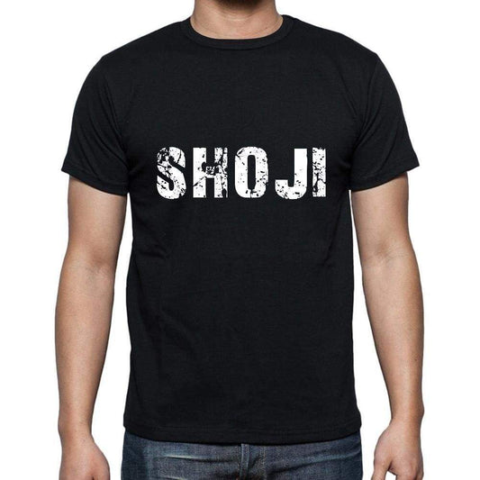 Shoji Mens Short Sleeve Round Neck T-Shirt 5 Letters Black Word 00006 - Casual