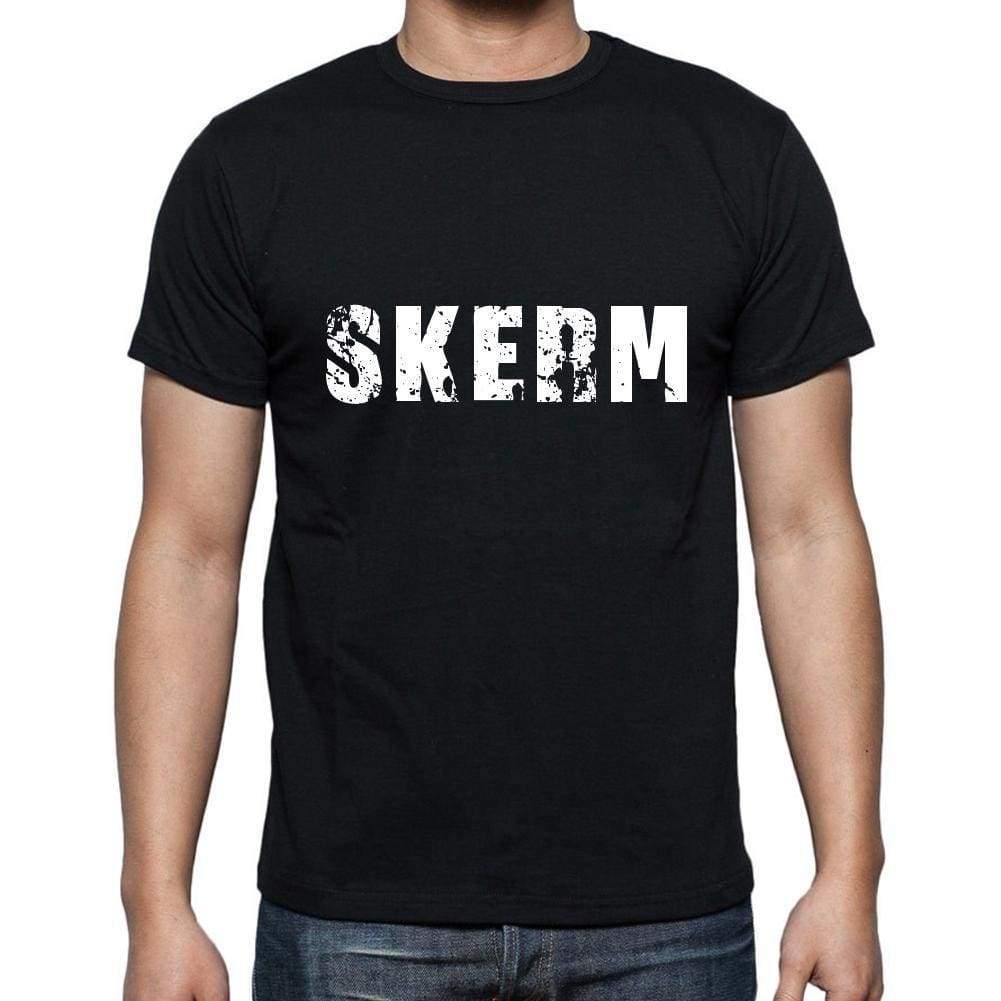 Skerm Mens Short Sleeve Round Neck T-Shirt 5 Letters Black Word 00006 - Casual