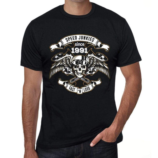 Speed Junkies Since 1991 Mens T-Shirt Black Birthday Gift 00462 - Black / Xs - Casual
