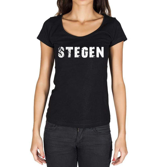 Stegen German Cities Black Womens Short Sleeve Round Neck T-Shirt 00002 - Casual