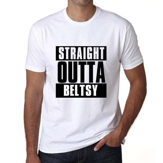 Straight Outta Beltsy Mens Short Sleeve Round Neck T-Shirt 00027 - White / S - Casual