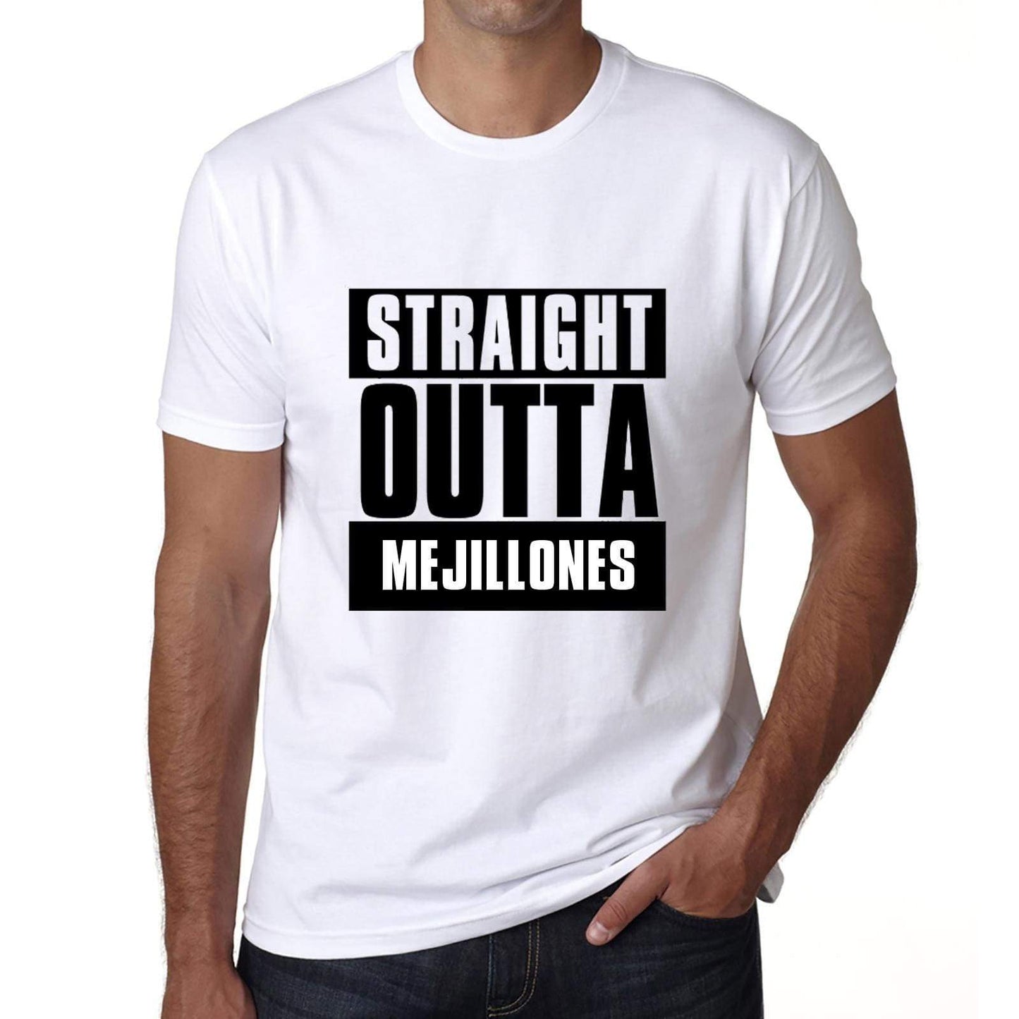 Straight Outta Mejillones Mens Short Sleeve Round Neck T-Shirt 00027 - White / S - Casual