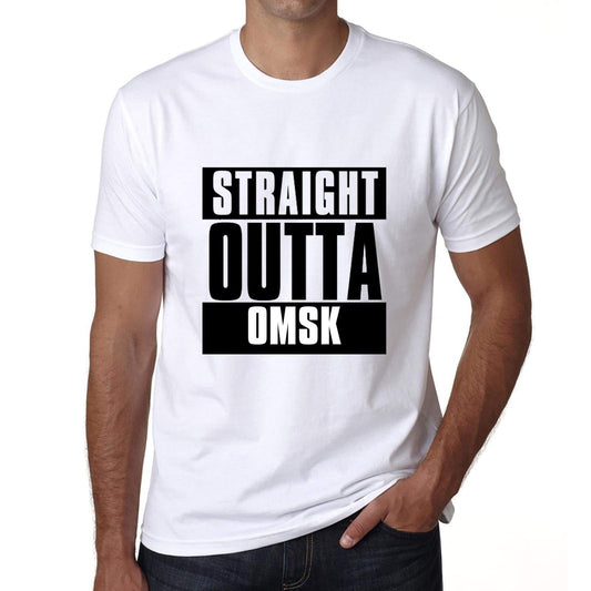 Straight Outta Omsk Mens Short Sleeve Round Neck T-Shirt 00027 - White / S - Casual