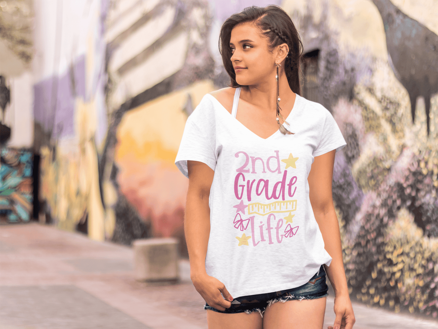 ULTRABASIC Women's T-Shirt 2nd Grade Life - Short Sleeve Tee Shirt Tops