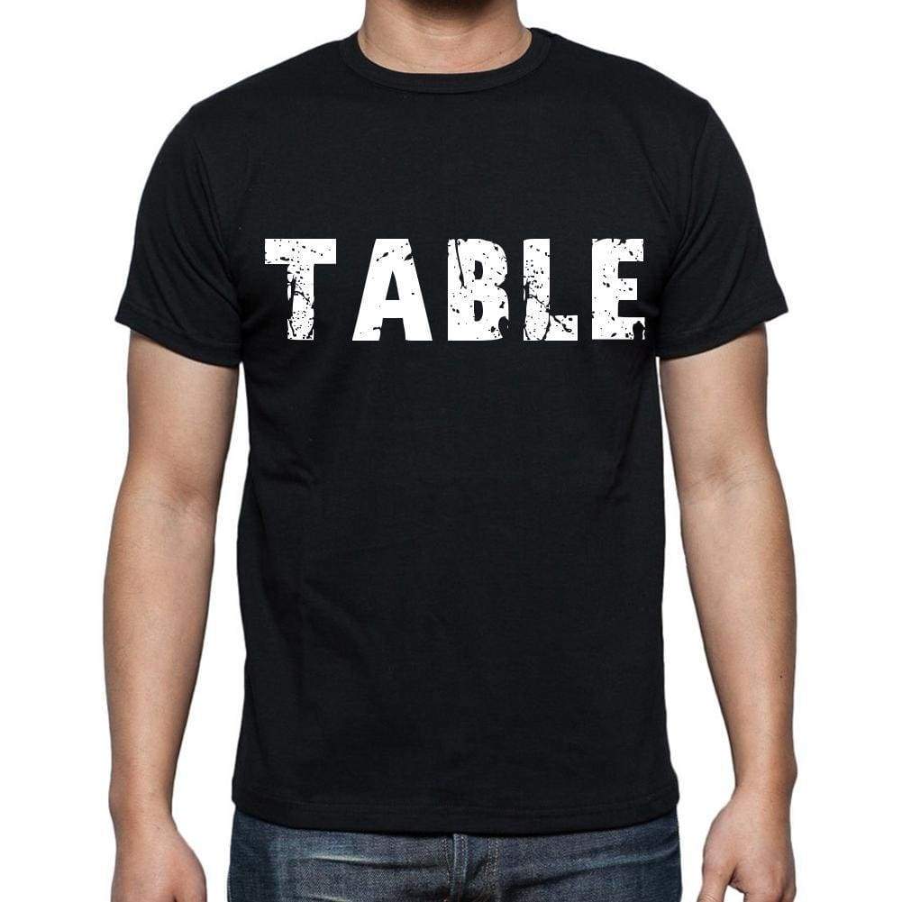 Table White Letters Mens Short Sleeve Round Neck T-Shirt 00007