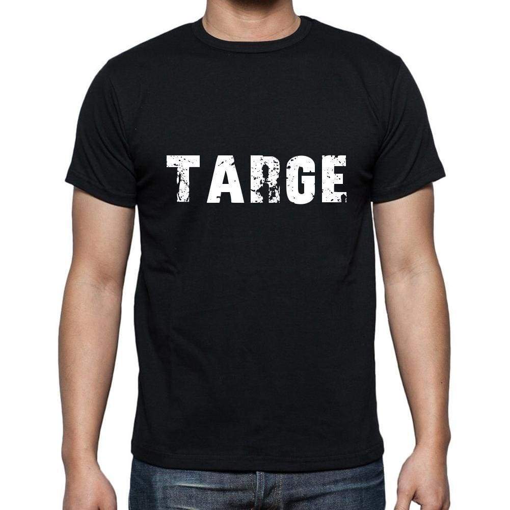 Targe Mens Short Sleeve Round Neck T-Shirt 5 Letters Black Word 00006 - Casual