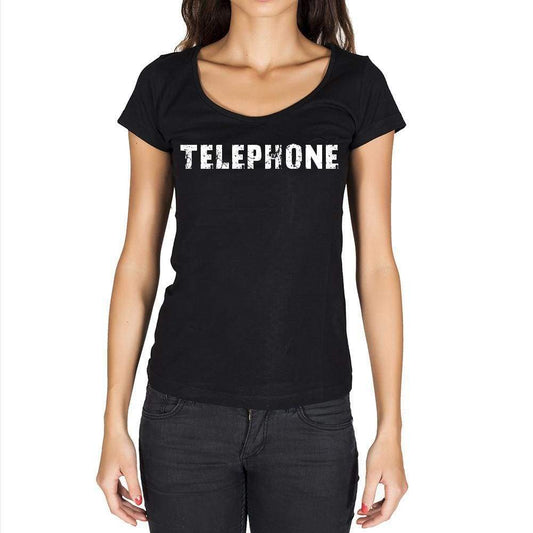 Telephone Womens Short Sleeve Round Neck T-Shirt - Casual