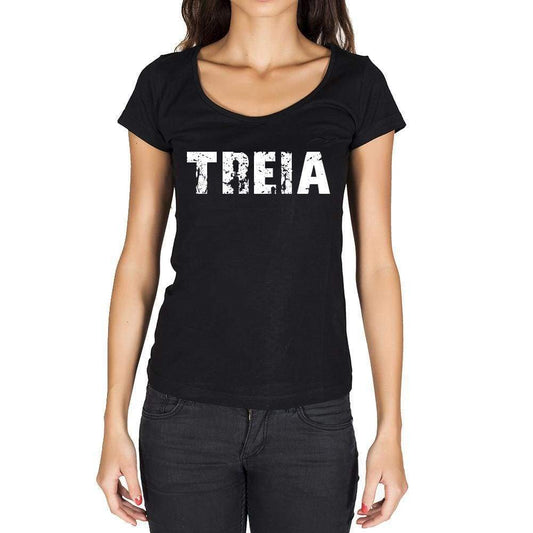 Treia German Cities Black Womens Short Sleeve Round Neck T-Shirt 00002 - Casual