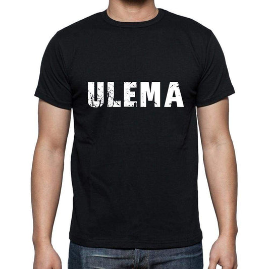 Ulema Mens Short Sleeve Round Neck T-Shirt 5 Letters Black Word 00006 - Casual