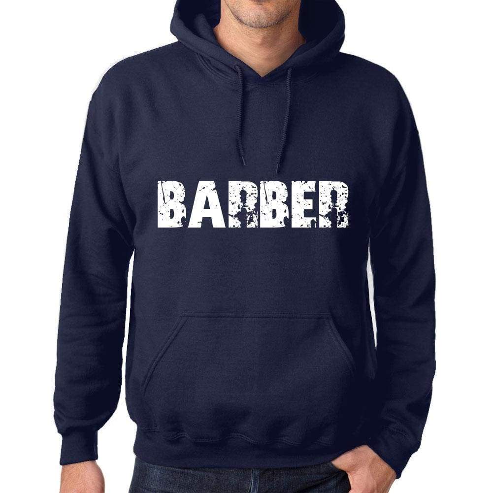 Unisex Printed Graphic Cotton Hoodie Popular Words Barber French Navy - French Navy / Xs / Cotton - Hoodies