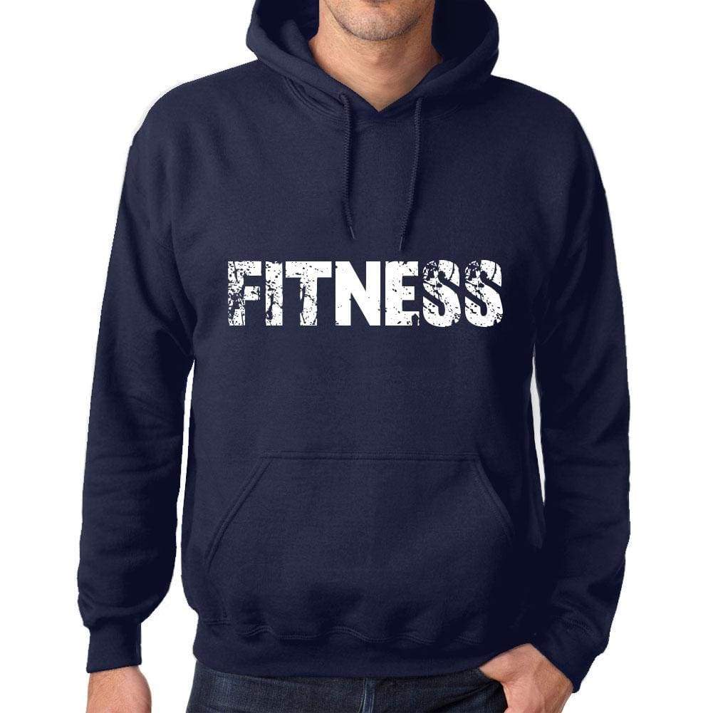 Unisex Printed Graphic Cotton Hoodie Popular Words Fitness French Navy - French Navy / Xs / Cotton - Hoodies