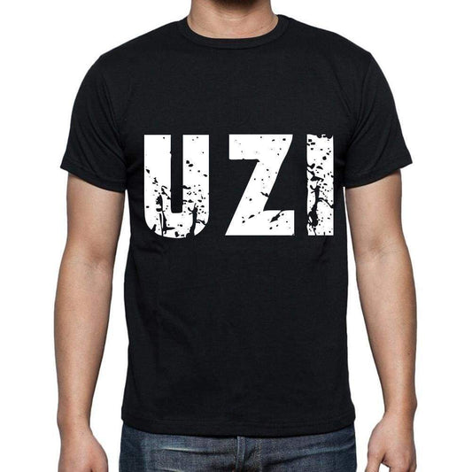Uzi Men T Shirts Short Sleeve T Shirts Men Tee Shirts For Men Cotton Black 3 Letters - Casual