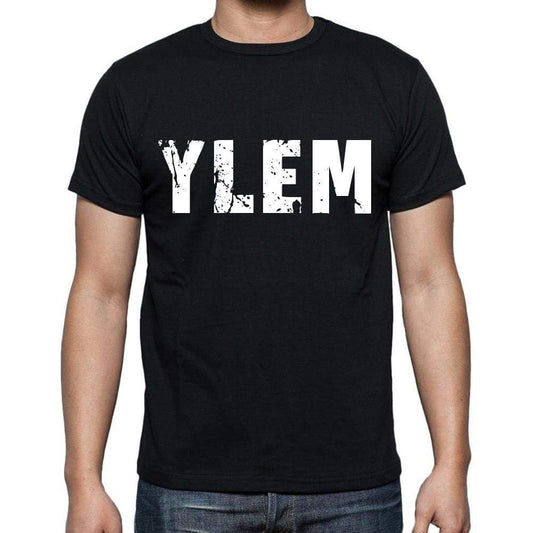 Ylem Mens Short Sleeve Round Neck T-Shirt 4 Letters Black - Casual