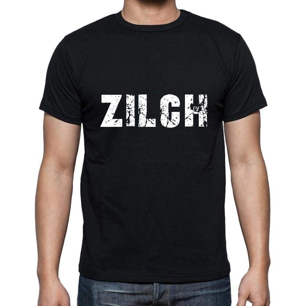 Zilch Mens Short Sleeve Round Neck T-Shirt 5 Letters Black Word 00006 - Casual